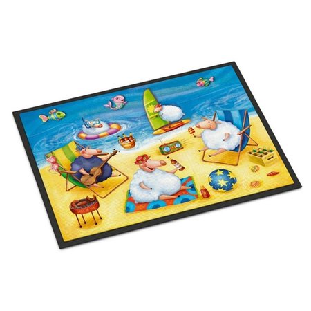 MICASA Party Pigs on the Beach Indoor or Outdoor Mat24 x 36 in. MI253988